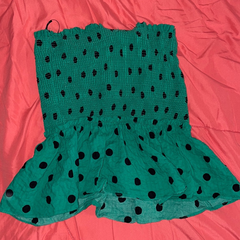 Zara Polka Dot Ruffle Sleeveless Top - Picture 2 of 5
